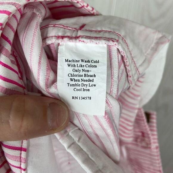 Vineyard Vines Women's Shorts Classic Mid-Rise Striped Pink And White Size 2 - Picture 7 of 9